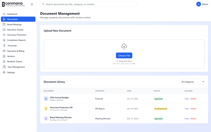 Condo dashboard